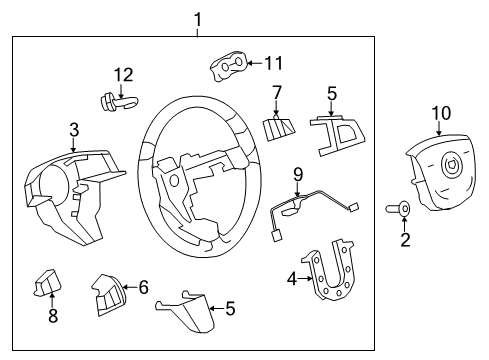 2010 Cadillac CTS Steering Wheel Diagram for 20981209