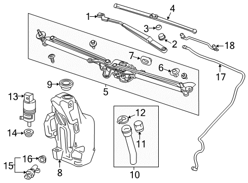 2015 Buick Verano Wiper & Washer Components Diagram