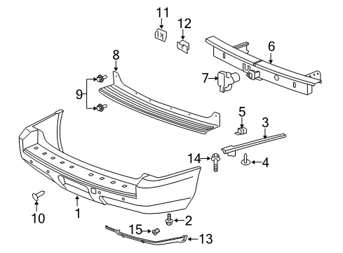 2012 GMC Yukon Rear Bumper Diagram 2 - Thumbnail