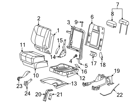 2008 Chevy Avalanche Seat Track Diagram for 88941106