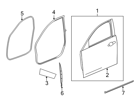 2013 Cadillac ATS Front Door Diagram