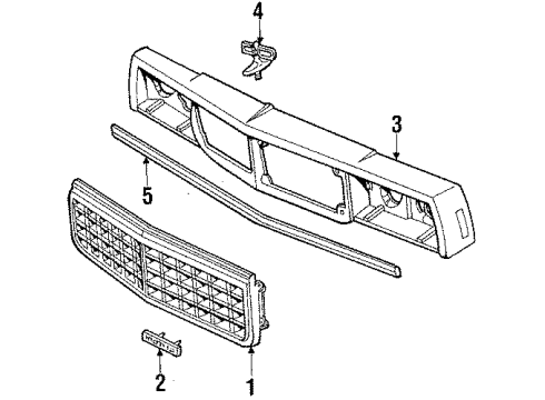 1984 Chevy Impala Ornament, Front Diagram for 14010590