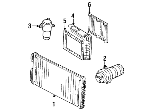 1991 Buick Park Avenue A/C Condenser, Compressor & Lines Diagram