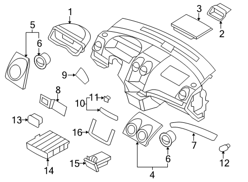 2007 Chevy Aveo Cup Holder, Black Diagram for 94566245