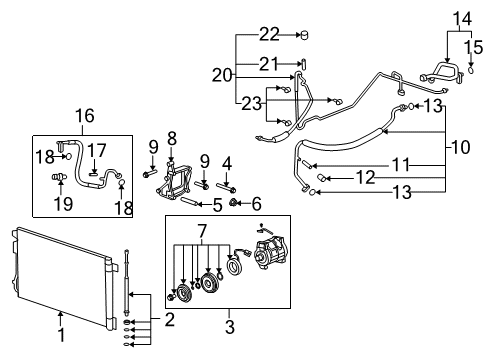 2011 Buick Enclave A/C Condenser, Compressor & Lines Diagram
