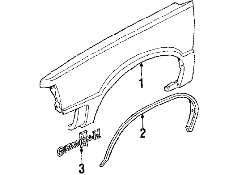 1985 Chevy Citation II Nameplate, Front Diagram for 14013345