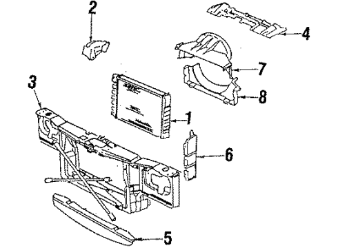 1985 Buick Regal Radiator & Components Diagram
