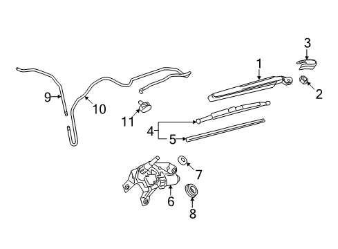 2015 Chevy Equinox Lift Gate - Wiper & Washer Components Diagram