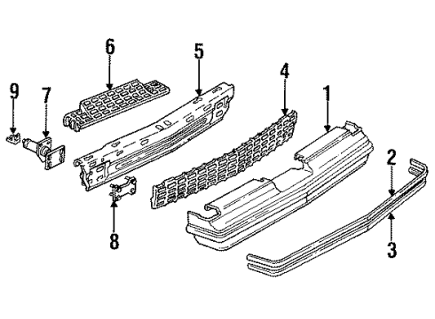 1984 Chevy Monte Carlo Bumper Cover Diagram for 16502363
