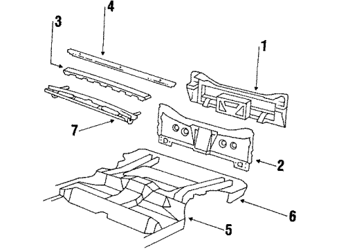 1988 Oldsmobile 98 Nameplate, Rear Diagram for 12330207
