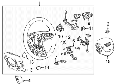 2024 Cadillac CT4 Steering Wheel, Black Diagram for 85136936