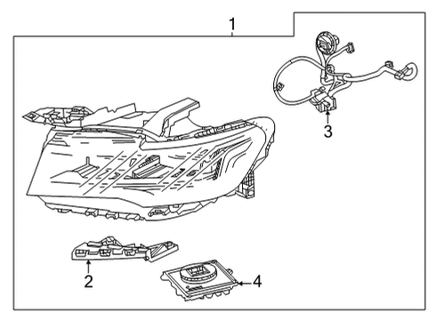 2023 Cadillac Escalade ESV Headlamp Components Diagram