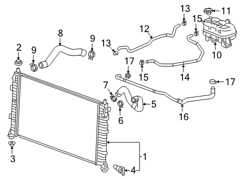 2019 GMC Sierra 1500 Radiator & Components Diagram 2 - Thumbnail