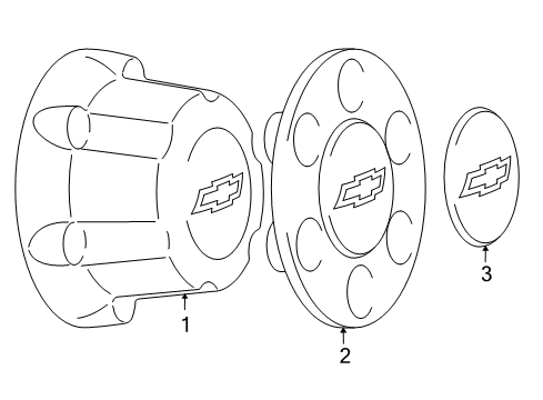 2002 Chevy Tahoe Wheel Covers & Trim Diagram