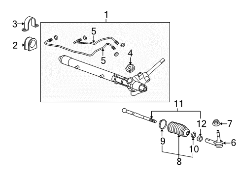 2012 Chevy Camaro Outer Tie Rod Diagram for 92241266