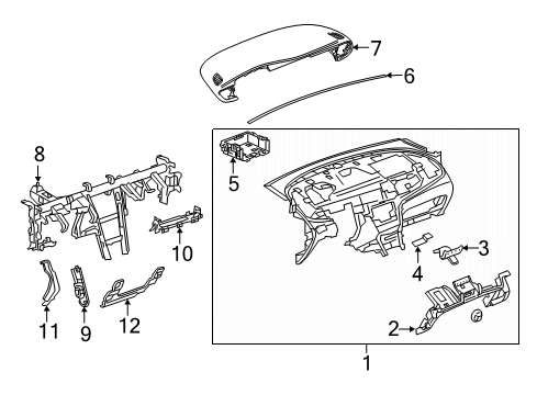 2020 Buick Encore Upper Dash Panel Diagram for 42574076