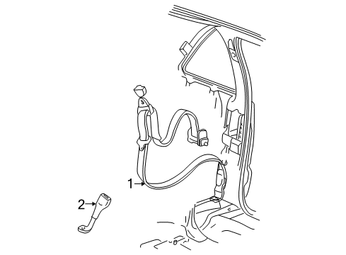 1995 GMC Jimmy Center Seat Belt, Front Diagram for 12380610