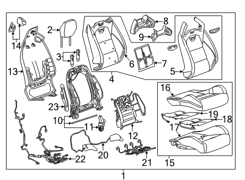 2018 Cadillac ATS Passenger Seat Components Diagram 4 - Thumbnail
