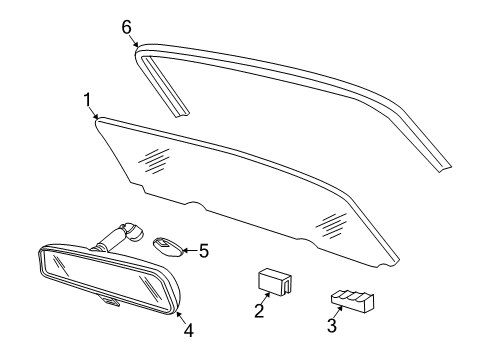 2006 Pontiac GTO Mirror Inside Diagram for 92084967