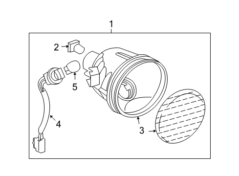 2003 Pontiac Vibe Backup Lamp Assembly Diagram for 88969949