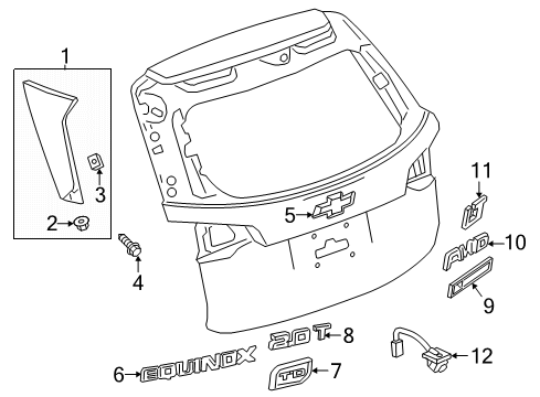 2018 Chevy Equinox Exterior Trim - Lift Gate Diagram