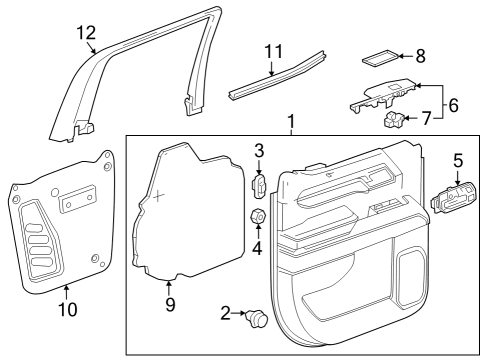 2023 GMC Sierra 1500 Interior Trim - Rear Door Diagram 3 - Thumbnail