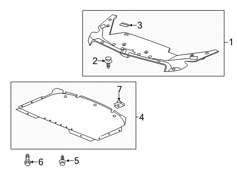 2017 Cadillac ATS Splash Shields Diagram 2 - Thumbnail