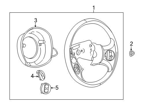 2004 Saturn Ion Steering Wheel, Black Diagram for 22720901