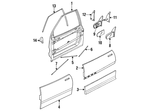 1993 Saturn SW2 Mirror, Rear Diagram for 21096099