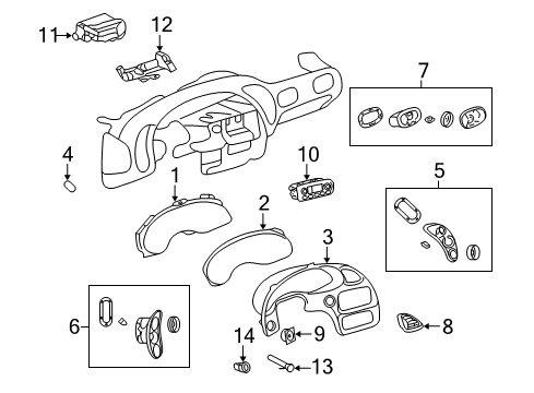 2005 Pontiac Bonneville Instrument Cluster Diagram for 9392152