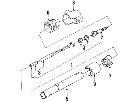 1987 Oldsmobile Firenza Steering Column, Steering Wheel Diagram 2 - Thumbnail
