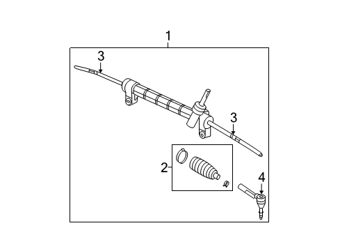 2010 Chevy HHR Outer Tie Rod Diagram for 25956921