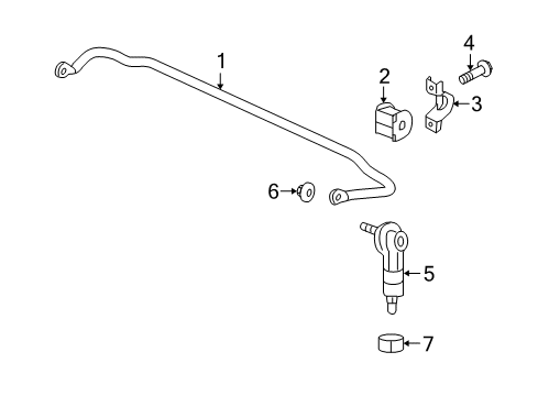 2016 Chevy Equinox Stabilizer Bar & Components - Rear Diagram 2 - Thumbnail