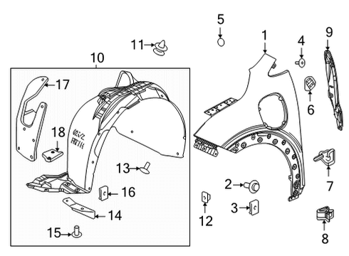 2022 Chevy Bolt EUV Fender & Components Diagram 2 - Thumbnail