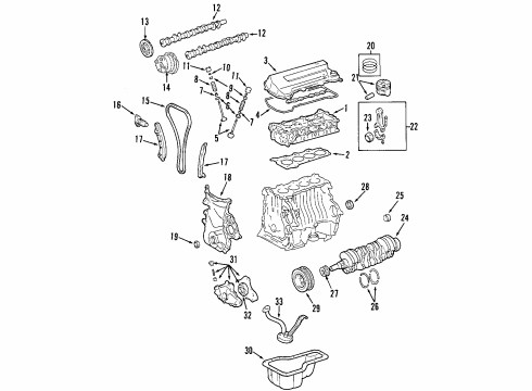 2003 Pontiac Vibe Camshaft Diagram for 19204655