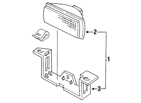 1990 Oldsmobile Cutlass Supreme Fog Lamp Assembly, Front Passenger Side Diagram for 16514856