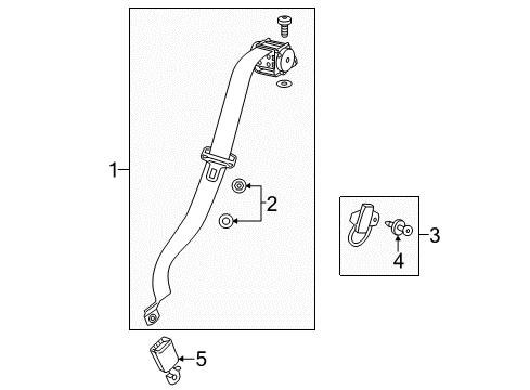2011 Chevy Camaro Buckle, Driver Side Diagram for 19208821