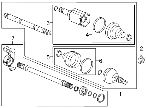 2018 Chevy Malibu Drive Axles - Front Diagram