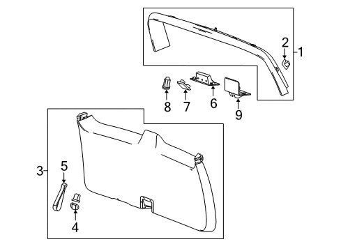 2017 Cadillac Escalade Interior Trim - Lift Gate Diagram