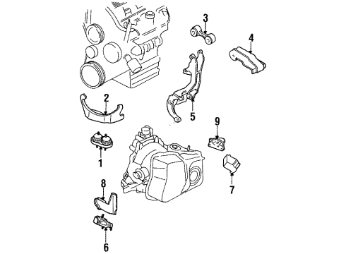 1995 Buick Century Engine & Trans Mounting Diagram 2 - Thumbnail
