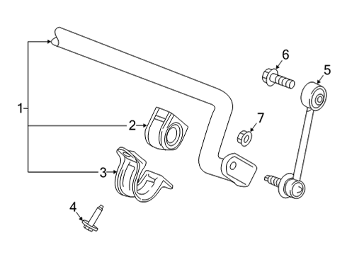 2022 Buick Envision Stabilizer Bar & Components - Rear Diagram