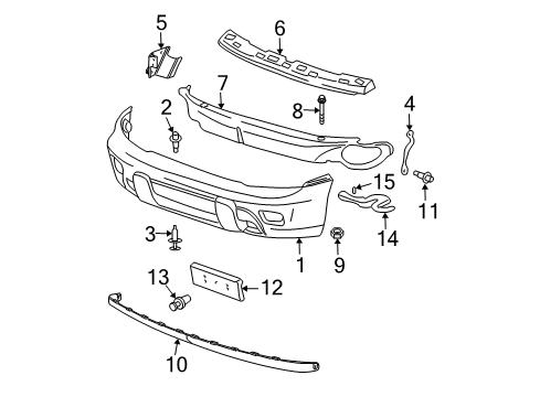 2005 Chevy Trailblazer Front Bumper Diagram