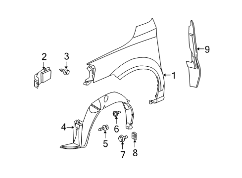 2006 Chevy Uplander Fender & Components Diagram