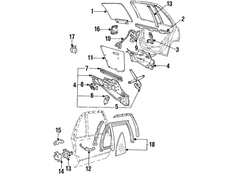 1995 Oldsmobile 98 Door & Components Diagram