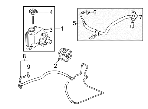 2008 Buick Lucerne Power Steering Pump Diagram for 19433019