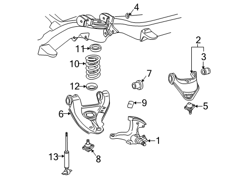 2001 Chevy Express 1500 Front Suspension Components Diagram