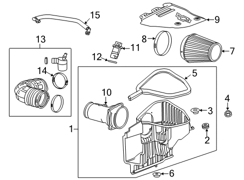 2015 Chevy Camaro Air Cleaner Body Diagram for 23164563