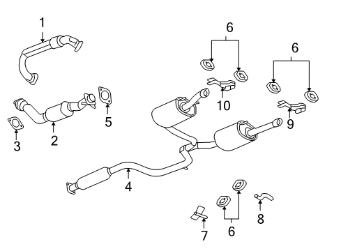 2007 Chevy Impala Exhaust Components Diagram 3 - Thumbnail
