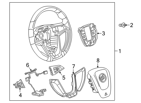 2018 Buick Cascada Steering Wheel, Black Diagram for 39109188