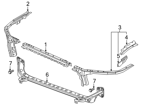 2017 Buick LaCrosse Radiator Support Diagram